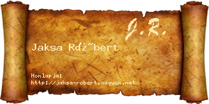 Jaksa Róbert névjegykártya